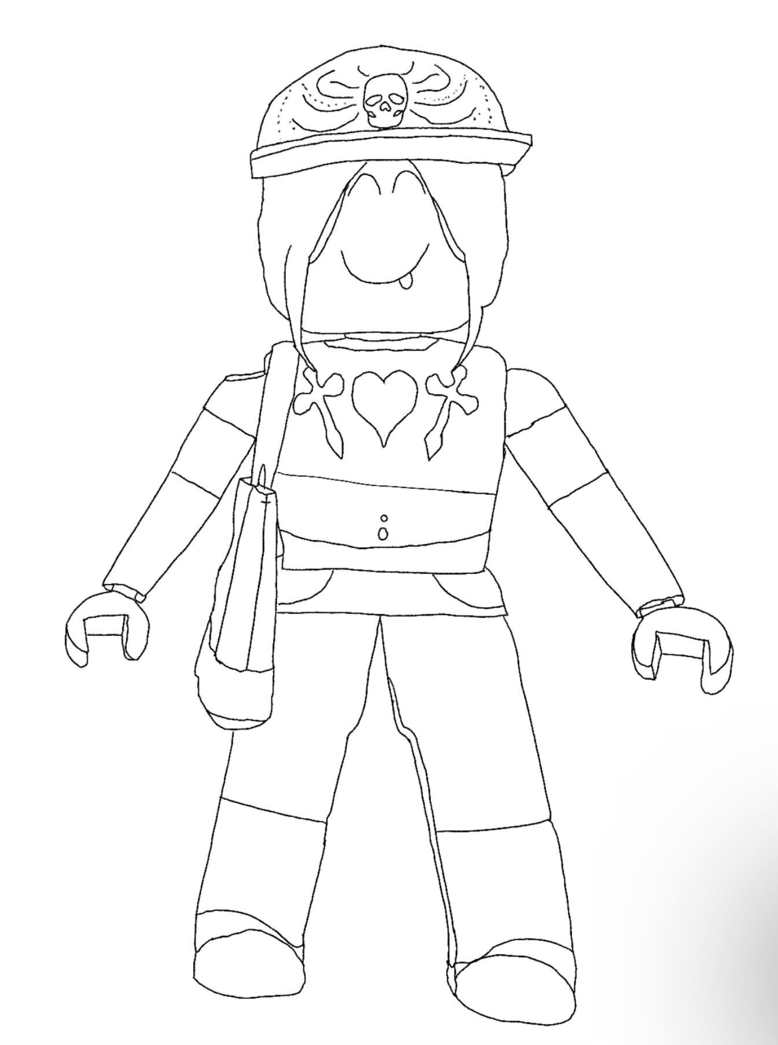 Y2K Roblox Avatar Digital Download Coloring Page - Etsy