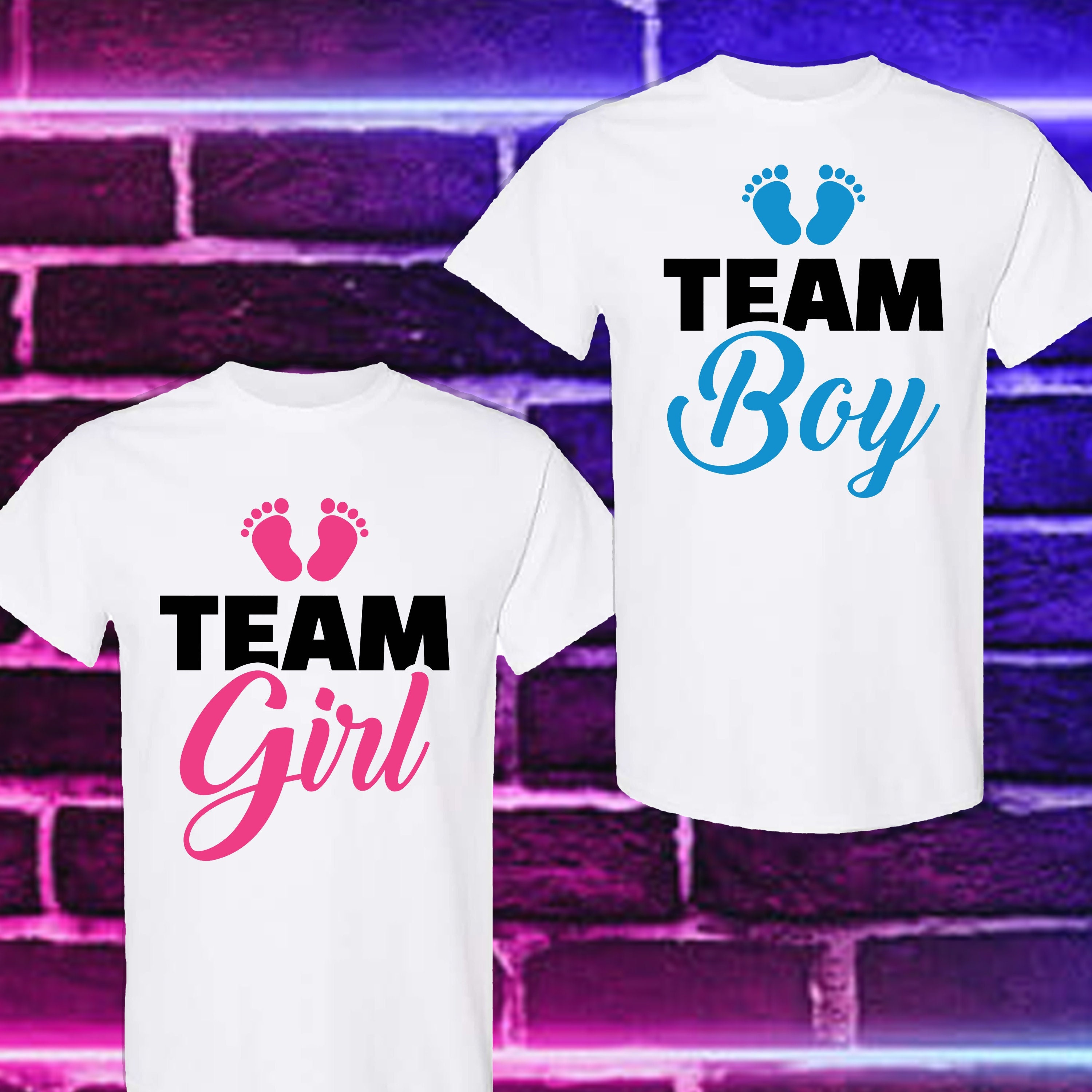 Diseño PNG de revelación de género, diseño de equipo niño y equipo niña, descarga instantánea de camiseta PNG de niña o niño, archivo digital.