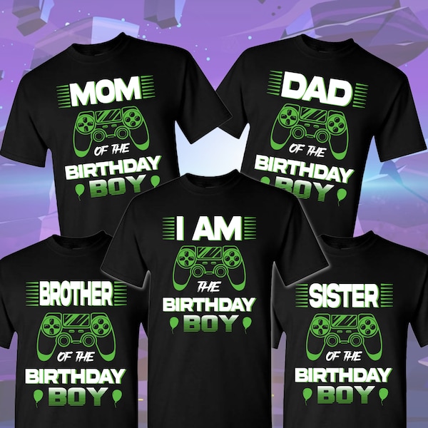 GAMER Birthday T- Shirt PNG Files, Bundle Family T-shirt, Gamer T-Shirt Designs, instant PNG Download, Digital File.