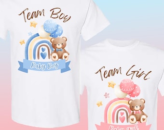Bear Gender Reveal PNG: Team Boy & Team Girl Design (Digital Download)