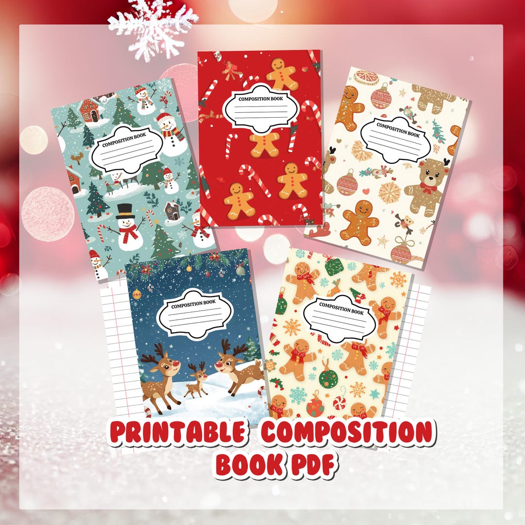 Diseños de portadas navideñas para cuadernos de composición – PDF ...