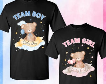 Diseño PNG de revelación de género de oso de peluche, diseño de equipo niño y equipo niña, descarga PNG instantánea de camiseta de niña o niño, archivo digital.