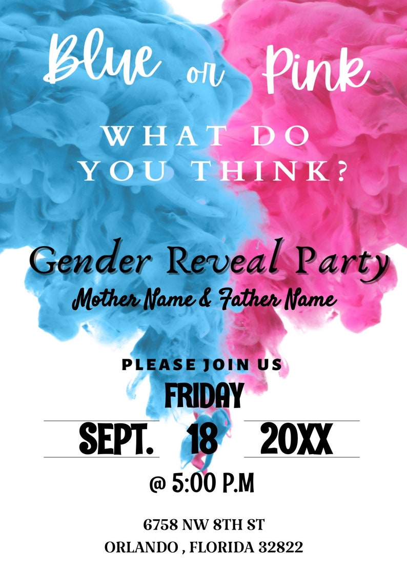 Gender Reveal Invitation Etsy