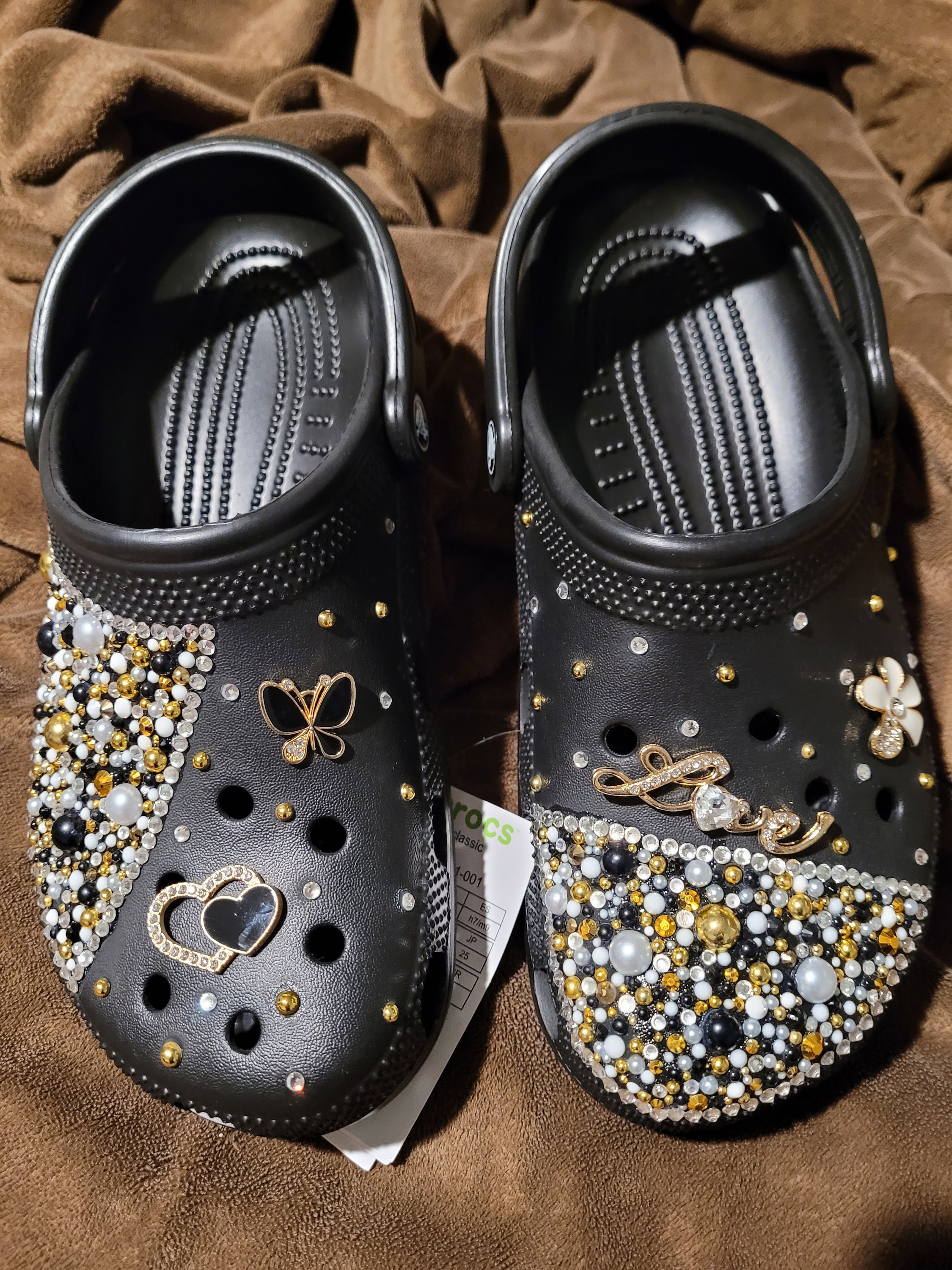 Black Charms Shoe Shinning Jibbitz Bling Shoe Clogs Custom Etsy