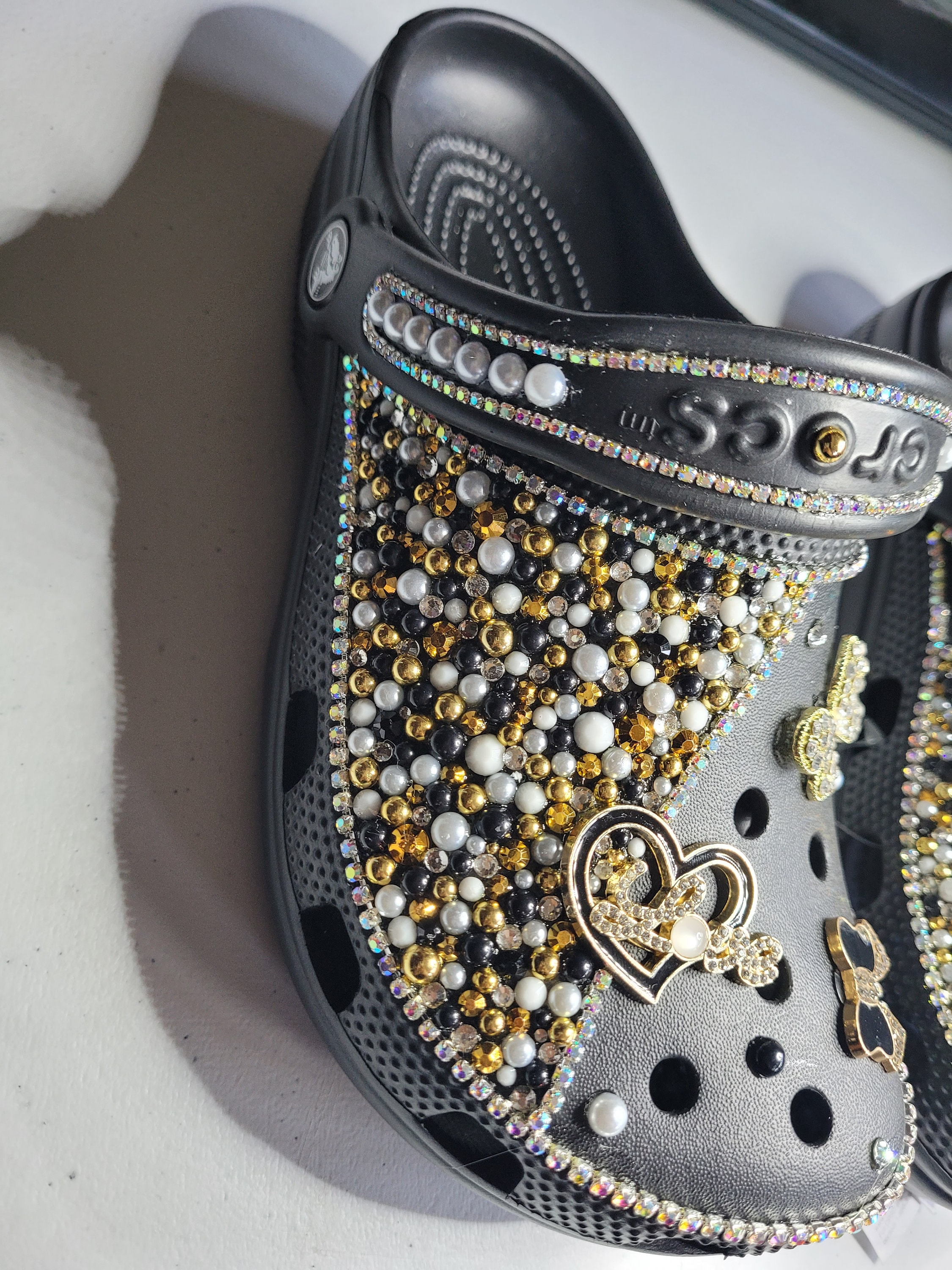 Black Charms Shoe Shinning Jibbitz Bling Shoe Clogs Custom Etsy