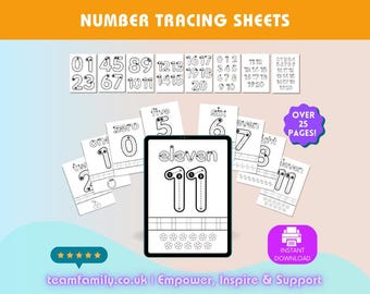 Number Tracing Sheets, Learning To Write Numbers Bundle, Number Formation EYFS