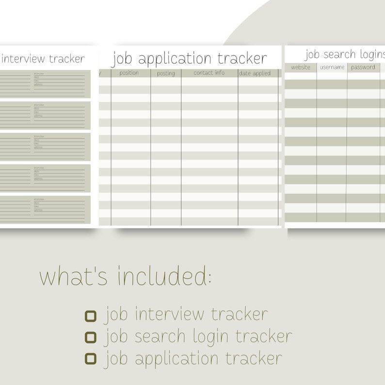Job Search Tracker Bundle Canva Template Digital Download - Etsy