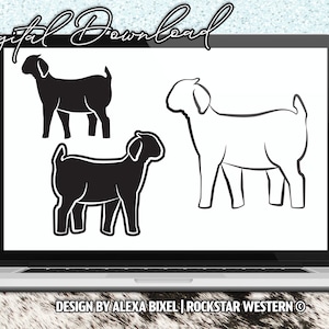 Lot de profils de chèvre du marché - téléchargement numérique - AI, PNG et SVG