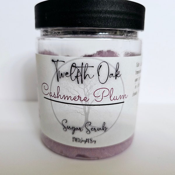 Cashmere Plum Sugar Scrub, Exfoliating Skin Care, Moisturizing Body Polish