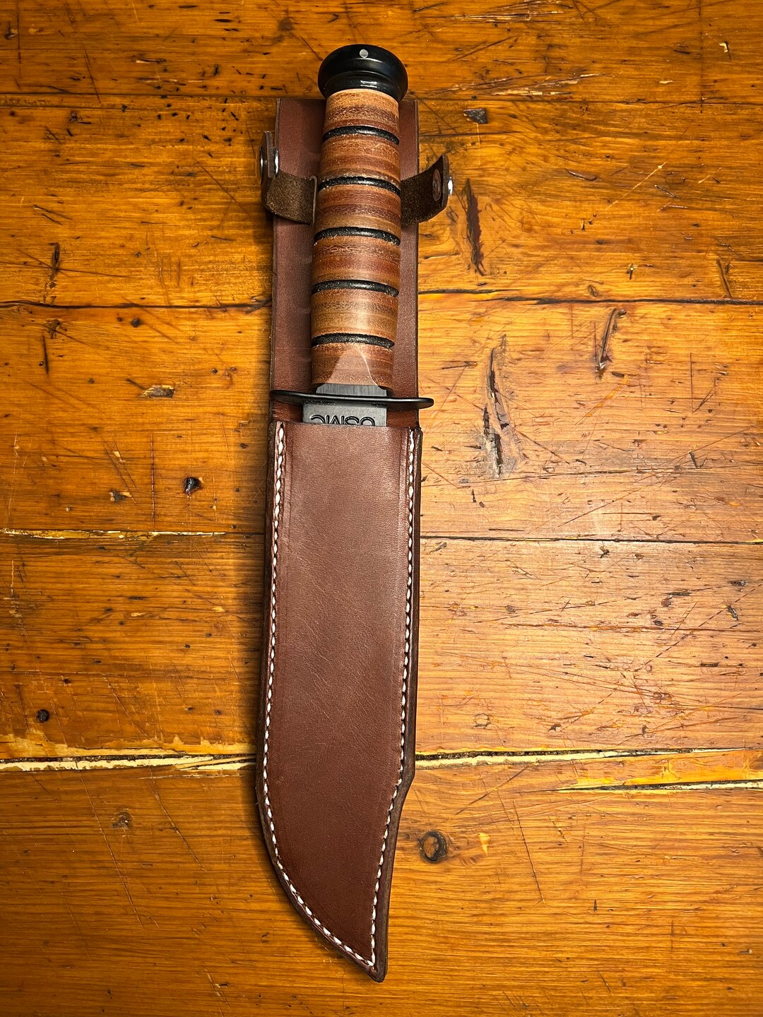 Kabar Leather Knife Sheath. Amish Made for 7 Inch Knives. Available in