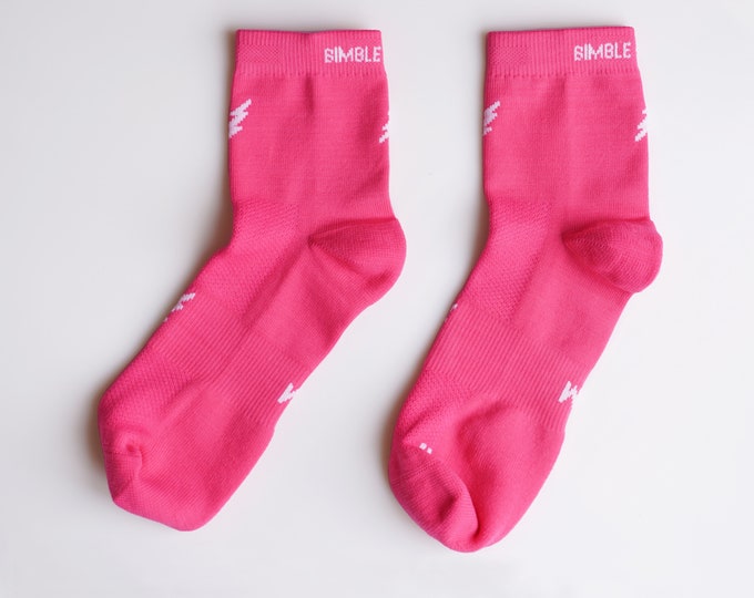 Classic Pink Mid Crew | Sustainable Running Socks