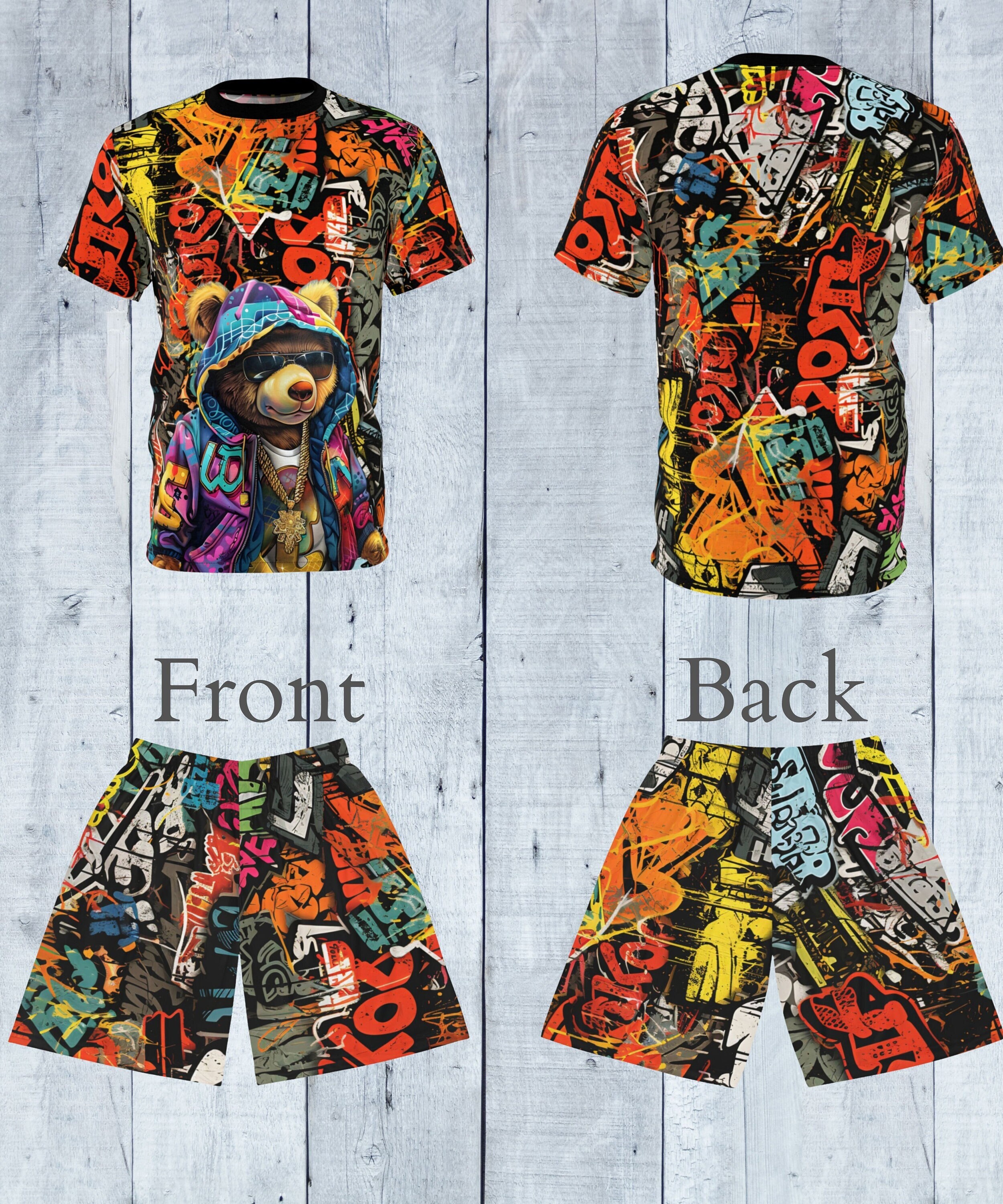 Cool Street Bear T Shirt and Matching Shorts - Etsy