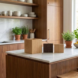 Caixa de madeira de carvalho personalizada – Organizador de cozinha multiuso – Porta-temperos/Porta-pão – Caixa de madeira feita à mão na Itália