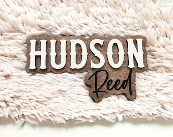 Baby name announcement, newborn name sign, western baby decor, western country nursery decor, wooden name sign, hospital name sign