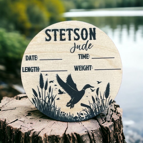 Birth stats sign, Baby name announcement sign with birth stats, newborn name sign, duck hunting baby decor, baby stats, hospital name sign