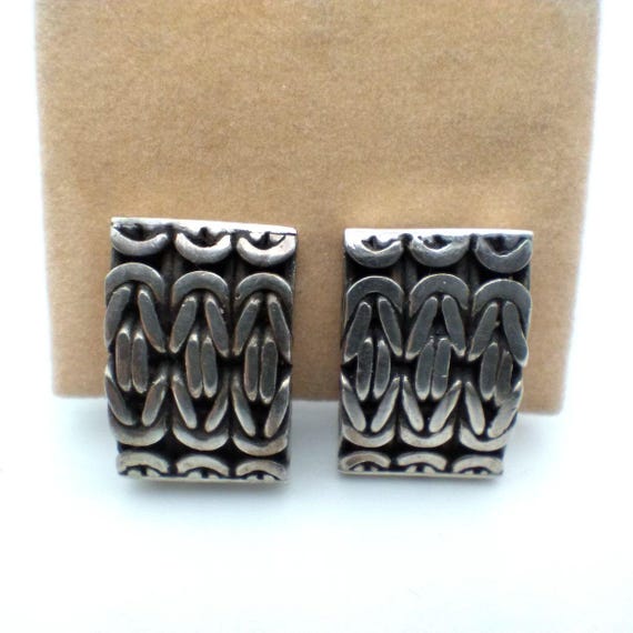 Lois Hill Sterling Silver Rectangular Earrings Wi… - image 1