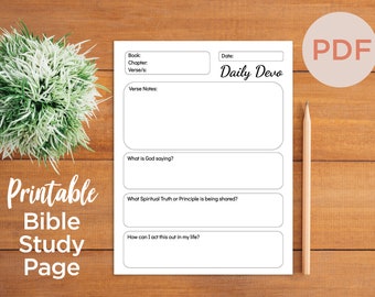 PRINTABLE Daily Devotional S.O.A.P. Bible Study Template - Etsy