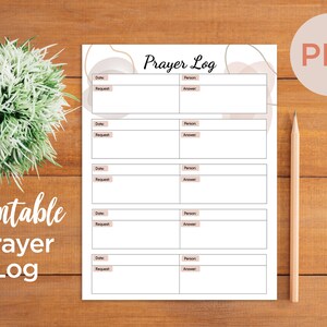PRINTABLE Prayer Log Template Abstract Neutral Color Theme - Etsy