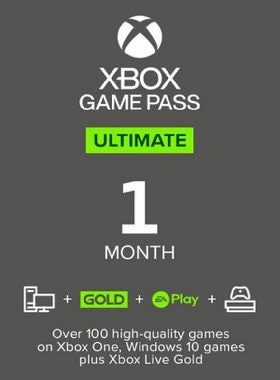 Xbox Game Pass Key 1 Month for Xboxone/series Windows 10/11 Etsy India