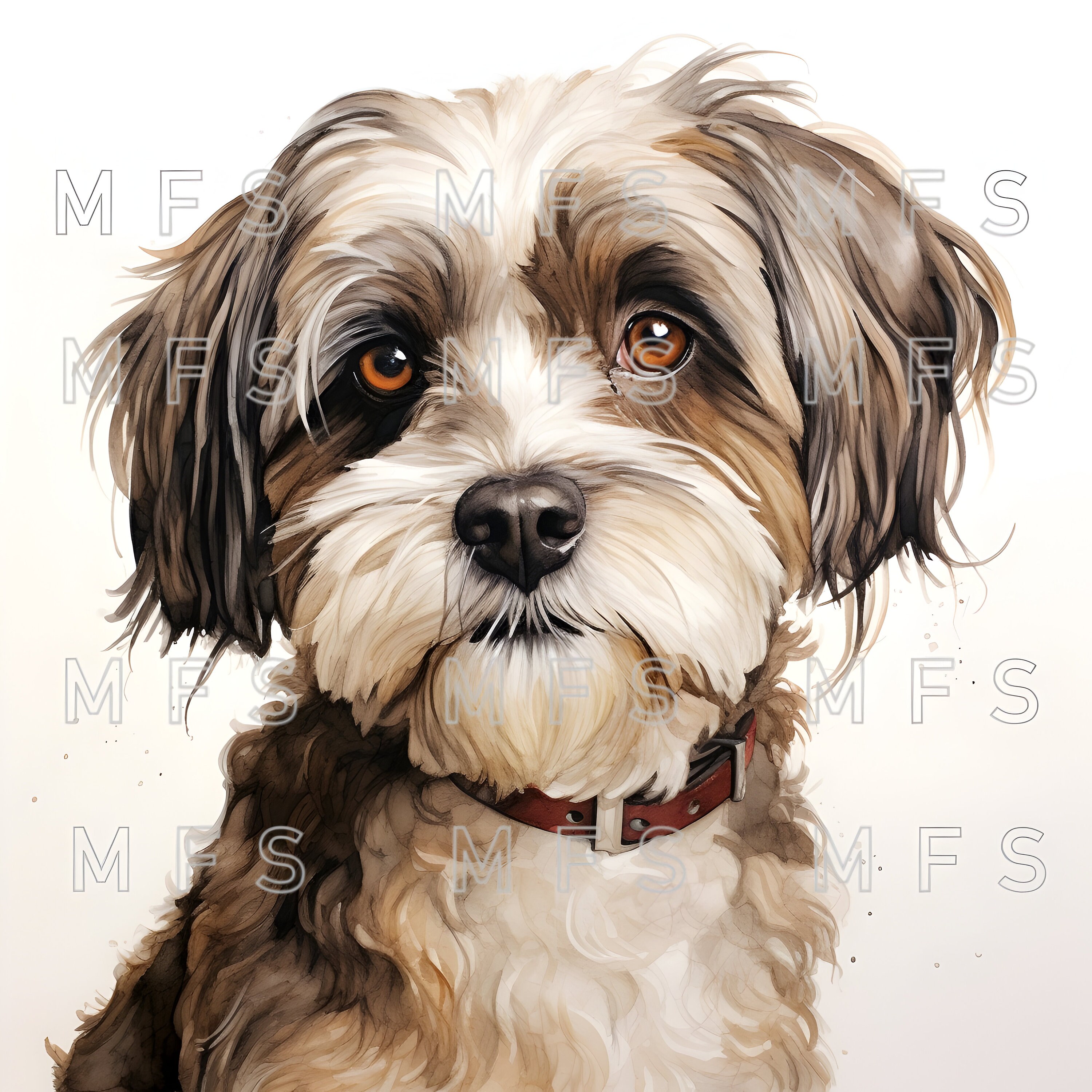 Watercolor Shih Tzu Dog Clipart 20 High Quality Jpgs Instant - Etsy