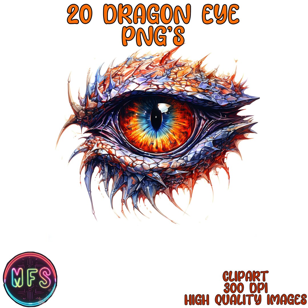 Watercolor Dragon Eye Clipart, 20 High Quality Pngs, Instant Digital ...