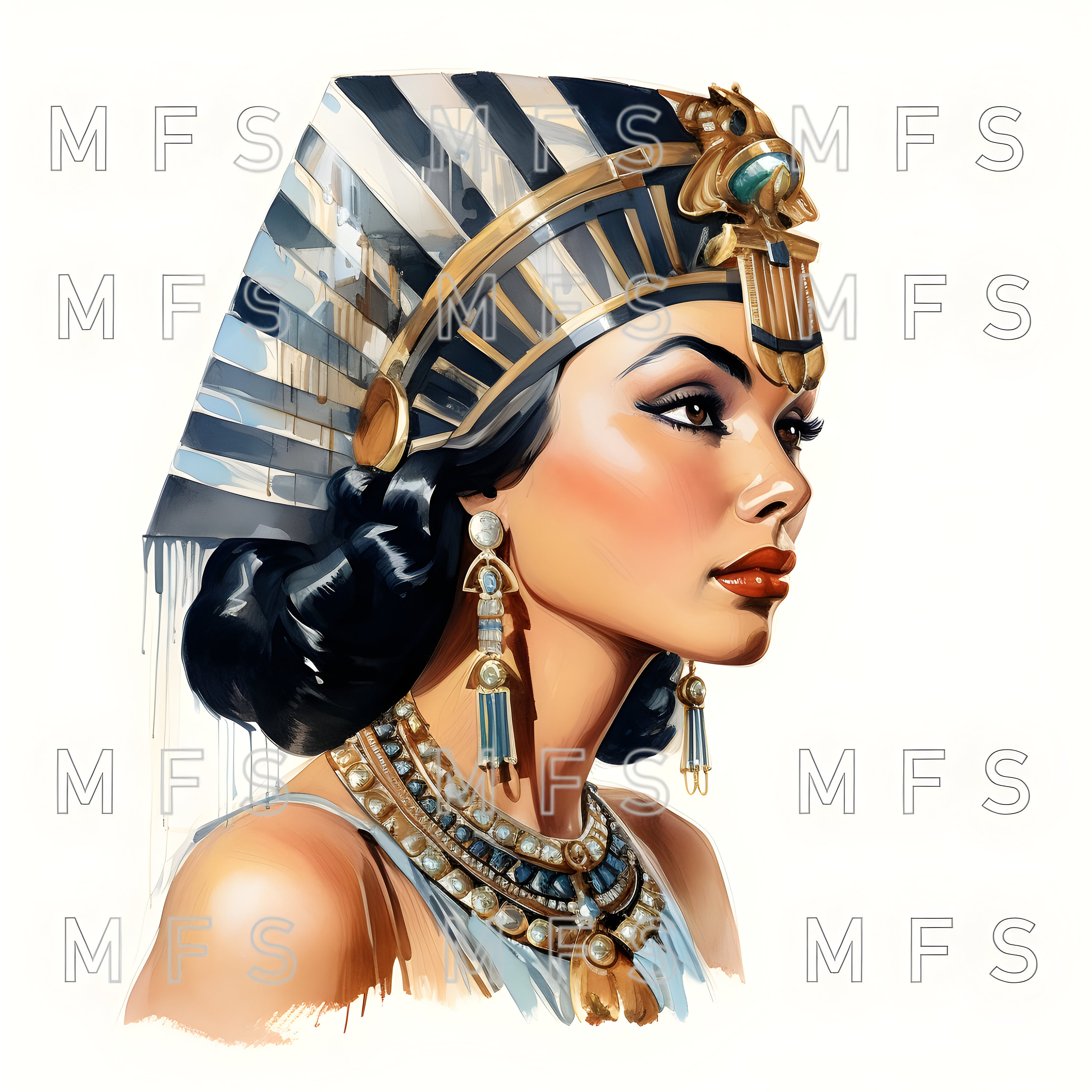 Watercolor Vintage Cleopatra Clipart 20 High Quality - Etsy