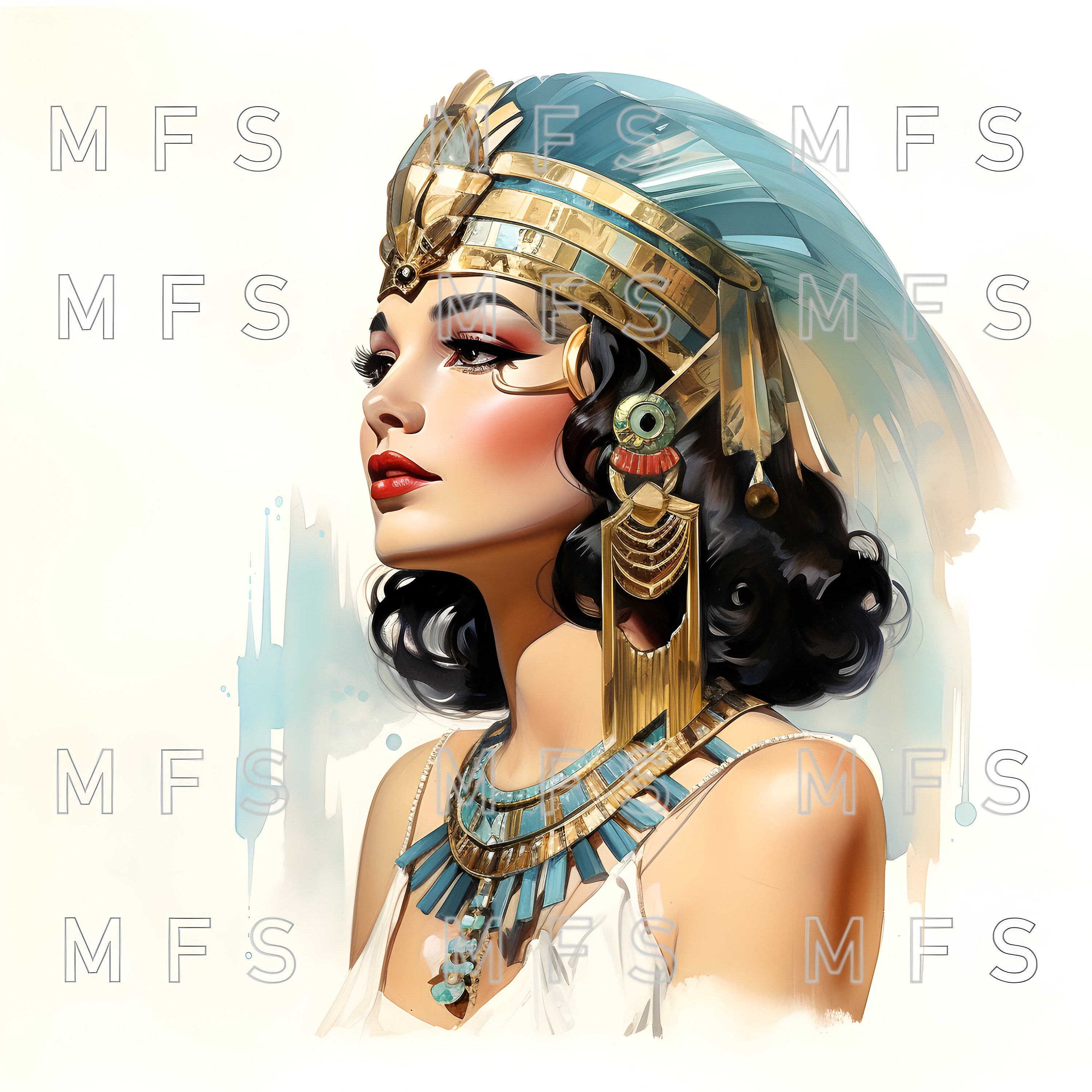Watercolor Vintage Cleopatra Clipart 20 High Quality - Etsy