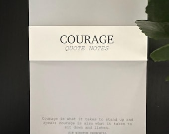 Courage Quote Notepad: Literary Gift with Unique Quotes