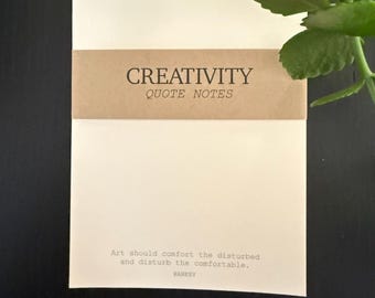 Creativity Quote Notepad: Literary Gift for Artists & Writers