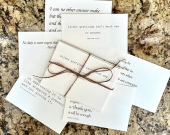 Literary Quote Thank You Cards: Linen Stationery Set