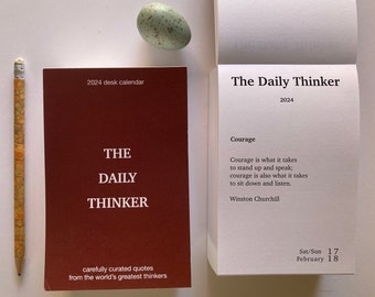 2024 Daily Thinker Quote A Day Desk Calendar Book Lover Stocking Stuffer Gift for Readers Writers Thinkers Teachers Hostess Literary Quotes