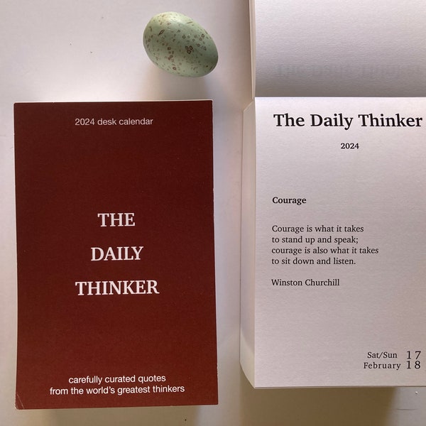 2024 Daily Thinker Quote A Day Desk Calendar Book Lover Stocking Stuffer Gift for Readers Writers Thinkers Teachers Hostess Literary Quotes