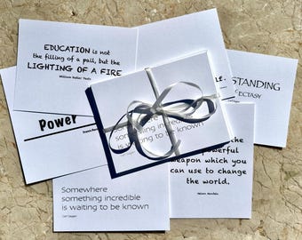 Teacher Appreciation Cards/ Graduation Cards Literary Quote Gift Set