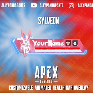 Pink Ribbon Fairy Monster Customizable Animated Apex Legends Health Bar Overlay for OBS, YouTube, Streamlabs, etc.