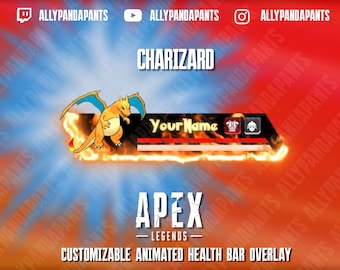 Apex Legends Charizard Health Bar Overlay, Customizable Animated Stream Overlay (Digital Download)