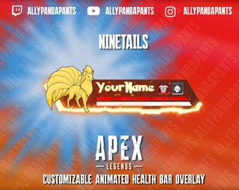 Nine-Tailed Fire Fox Animated Apex Legends Health Bar Overlay (Digital Download)