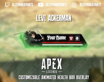 Anime-personage Apex Legends geanimeerde overlay gezondheidsbalk (digitale download)