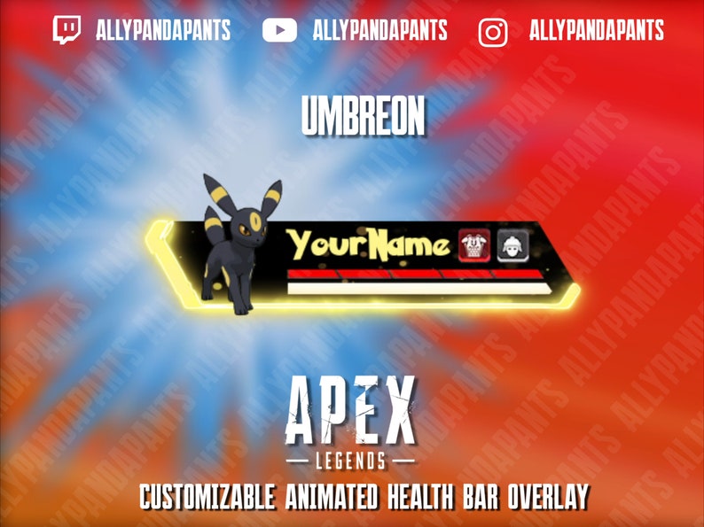 Customizable Animated Apex Legends Health Bar Overlay (Digital Download) image 1