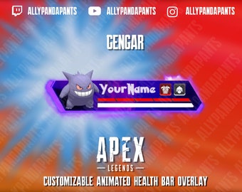 Purple Ghost Animated Health Bar Overlay for Apex Legends (Digital Download)