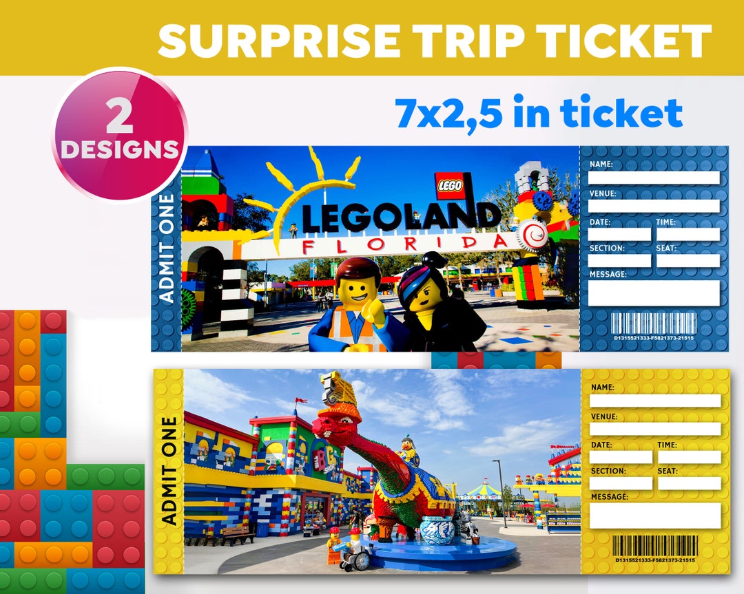 Editable LEGOLAND Florida Surprise Ticket Printable Legoland - Etsy