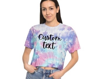 Custom Tie-Dye Crop Top, Personalized Tie Dye Shirts, Blank Tie Dye T-Shirts, Retro Tie Dye Tee, Bacholerette Party Shirts, Birthday Party