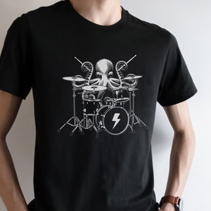 Octopus Playing Drums Men T-Shirt Gift, Drummer Shirt Gift,  Funny Drumming Shirt Women, Drummer Tee Drum Shirts, Music Gifts Mens Tee