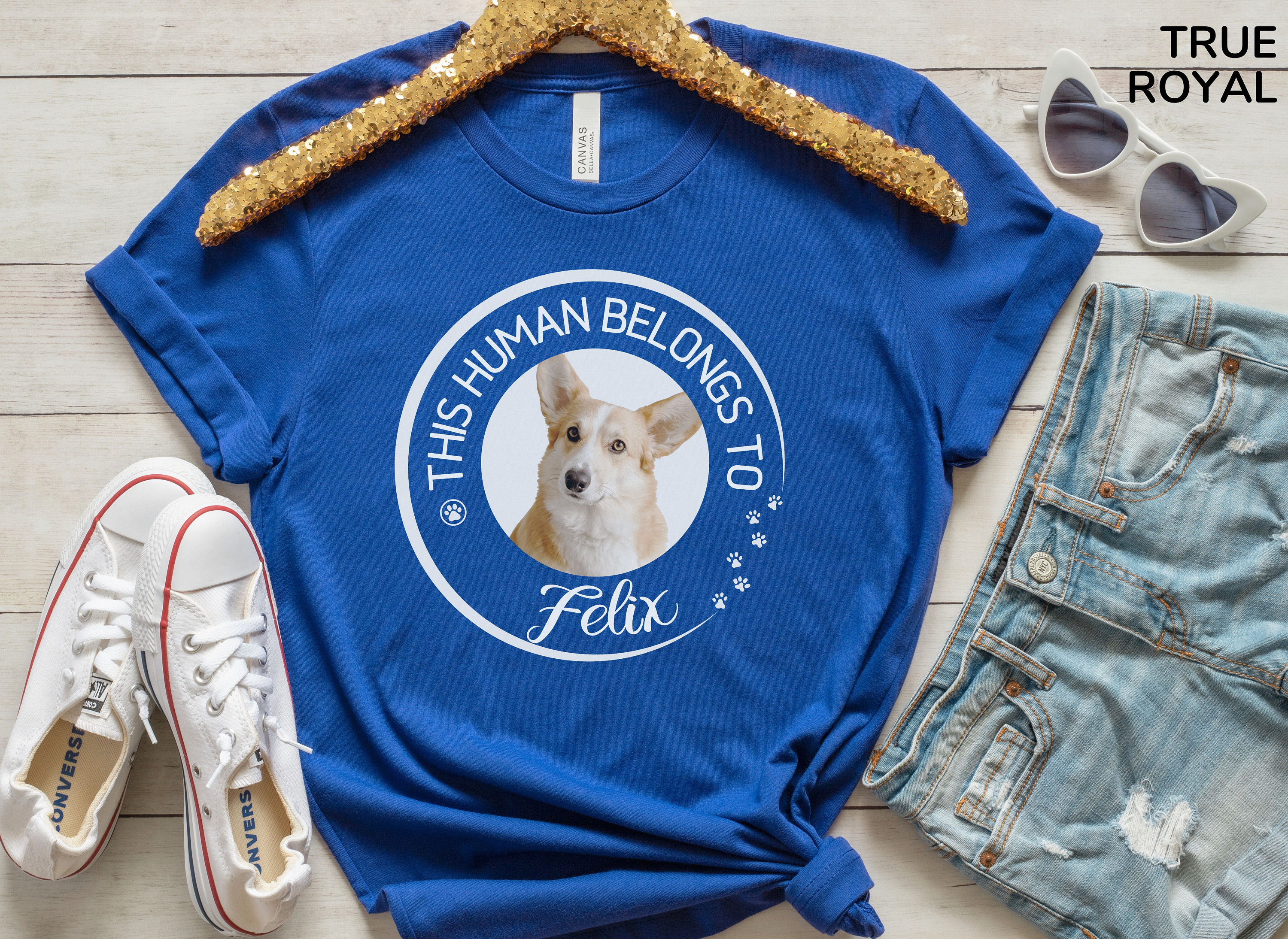 Personalized Pet Shirt, Custom Dog Shirt, This Human Belongs to Custom