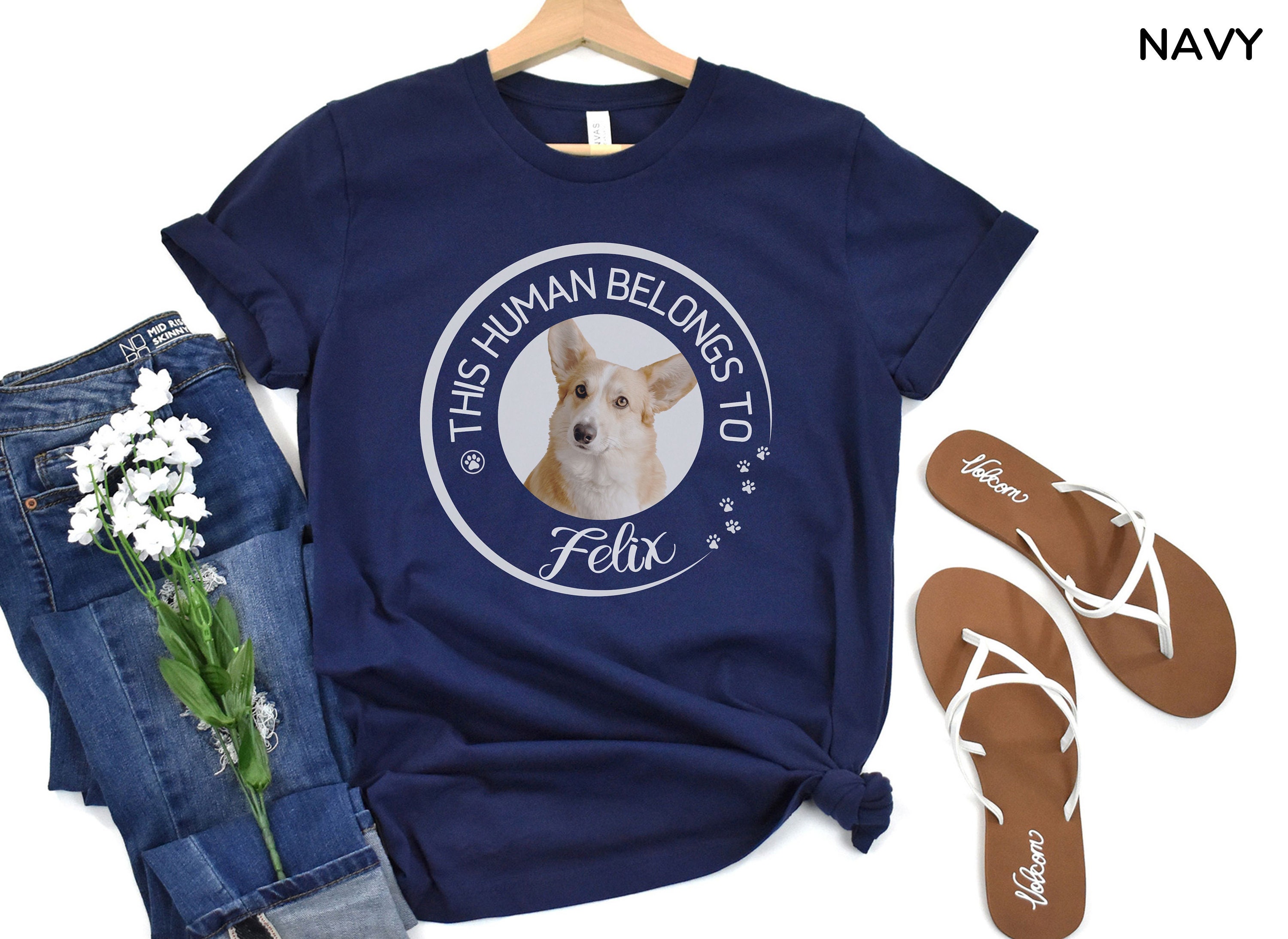 Personalized Pet Shirt, Custom Dog Shirt, This Human Belongs to Custom