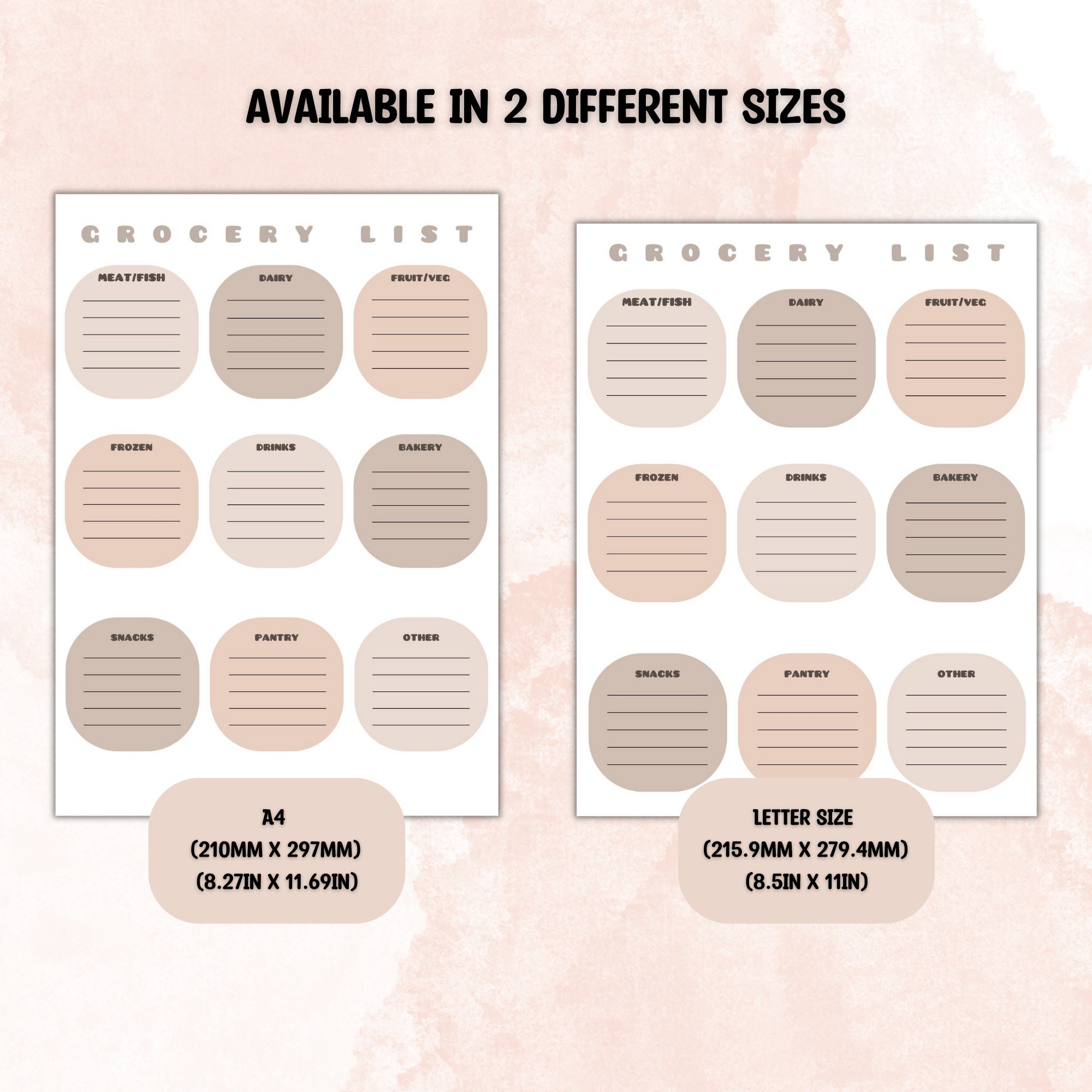 Grocery List Meal Planner Food Prep Digital Download - Etsy