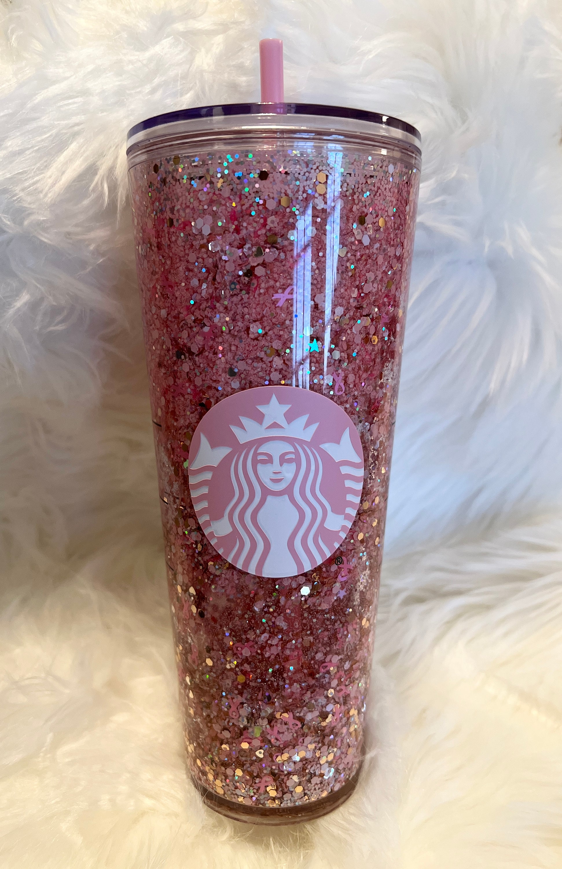 Starbucks Tumbler 24oz Double Wall Snow Globe Special Cup –