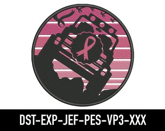 Brustkrebs Bewusstsein Offroad Stickdatei (Digitaler Download)