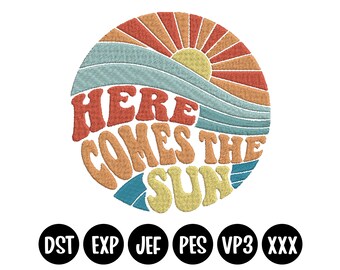 Here Comes The Sun Embroidery Design: Summer Patch (Machine File)