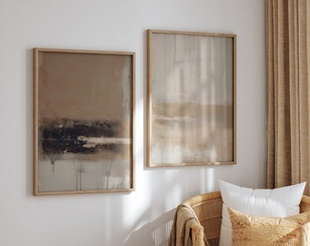 Modern Neutral Abstract Gallery Wall Art Set of 3 Beige Earth - Etsy