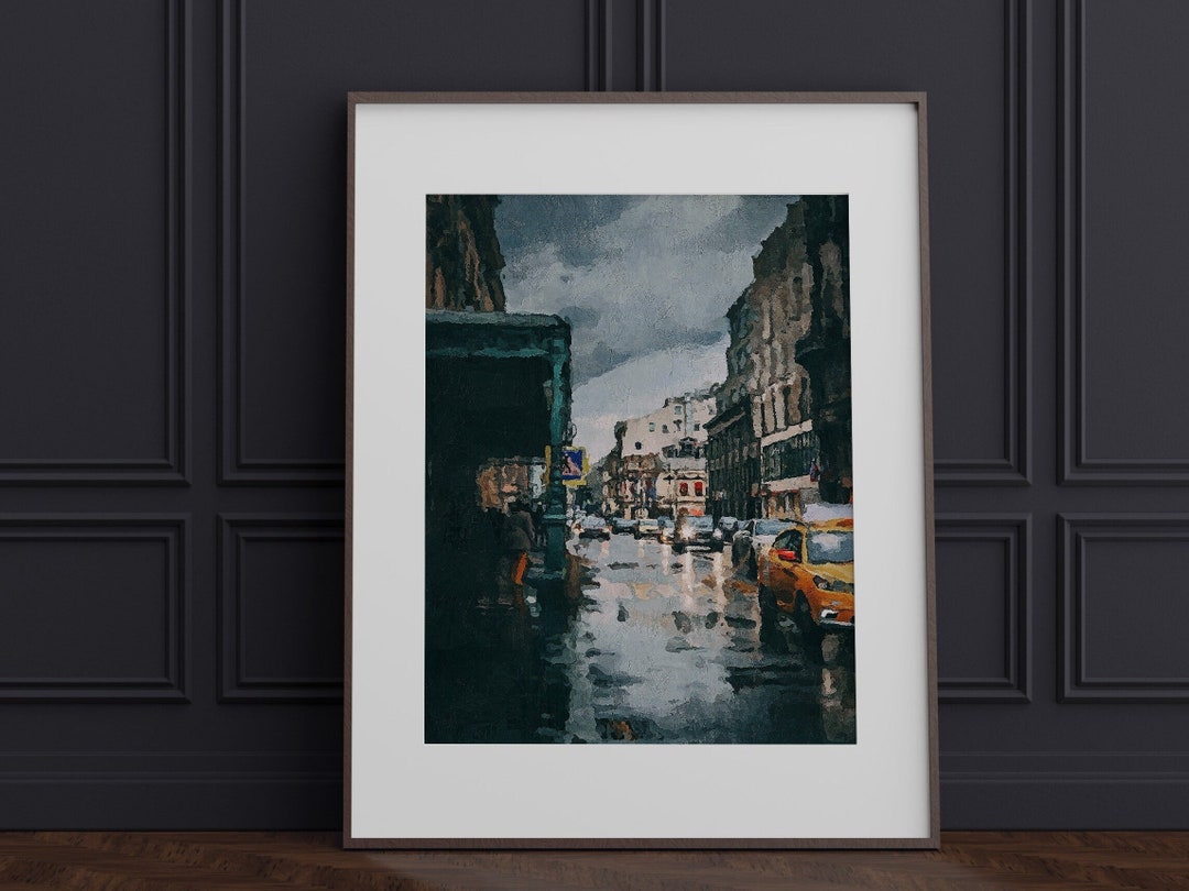 Moody Art Print, City Street Wall Art, Architectural Decor, New York